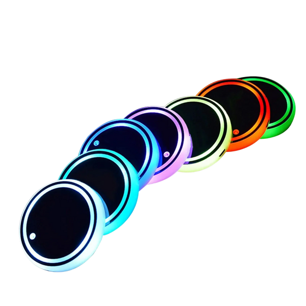 Colorful LED light-up coasters 