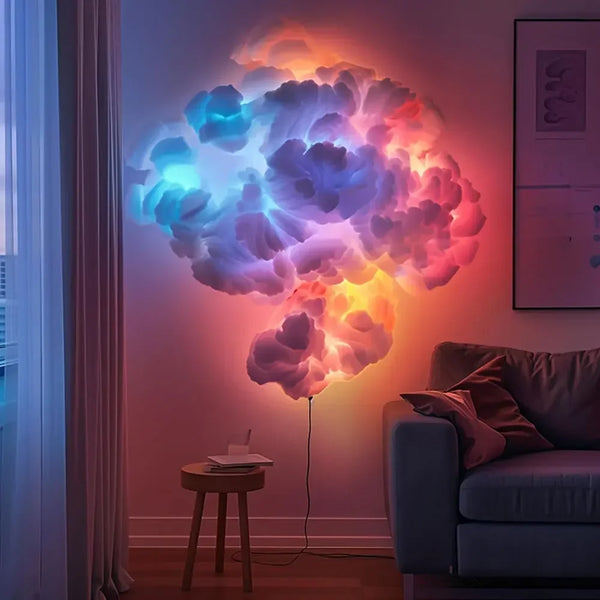 Nocra 3D Big Cloud Lightning Light - 360 Degree Wireless Remote APP Music Sync Multicolor Lightning Smart Cloud Light For Home LED Decor